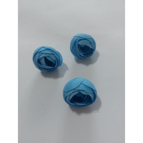 Головка чайной розы 3 см цв. голубой, цена за 1 шт